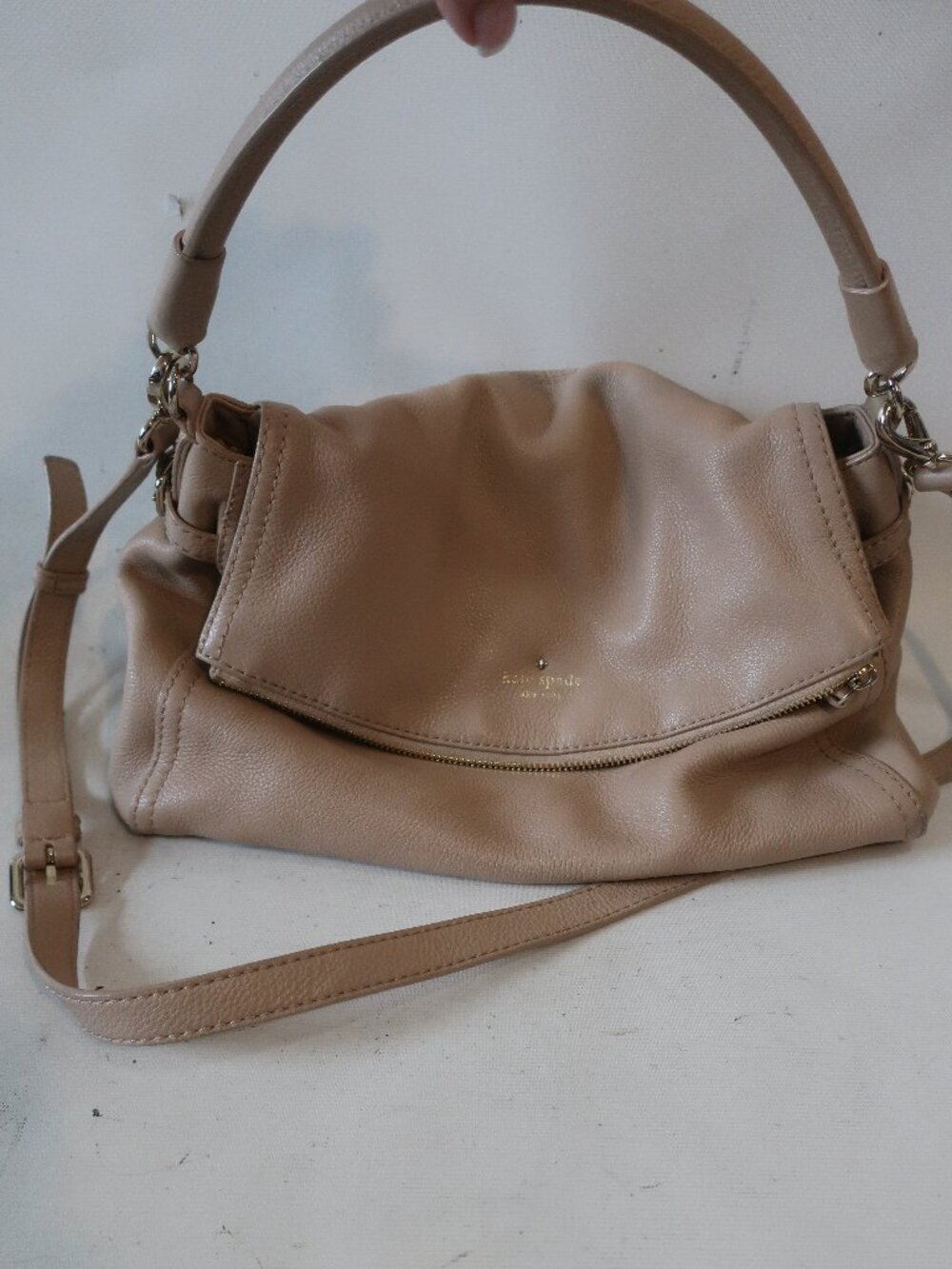 Women Kate Spade Beige Leather Crossbody Bag